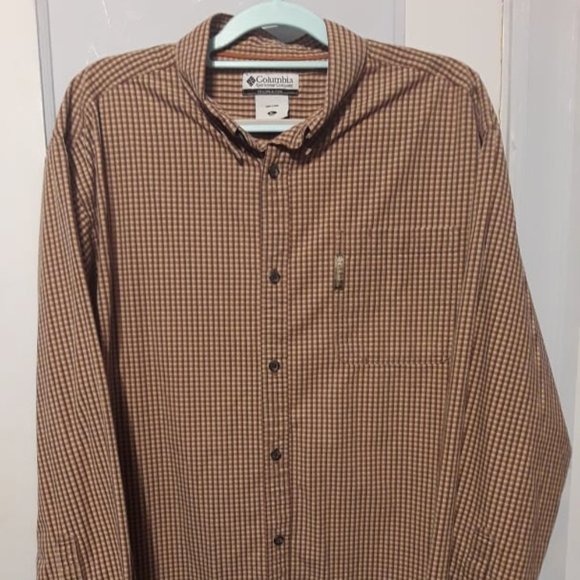 COLUMBIA SPORTSWEAR COMPANY - MENS SIZE XL - LONG SLEEVE - RED & BROWN - Picture 1 of 3